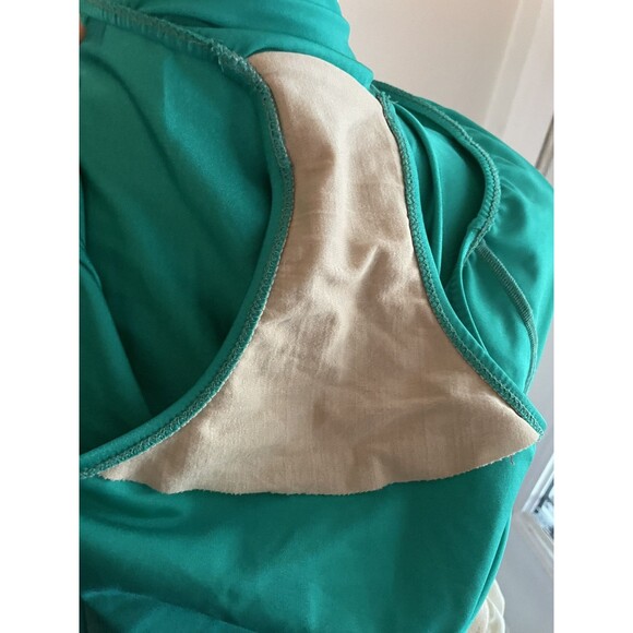 Vintage Gottex Swimsuit Green Gold Baroque Print Scoop Back 12 - Picture 14 of 15